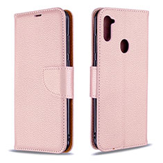 Funda de Cuero Cartera con Soporte Carcasa B06F para Samsung Galaxy M11 Oro Rosa