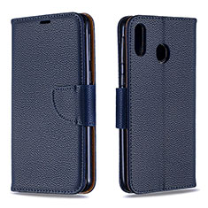 Funda de Cuero Cartera con Soporte Carcasa B06F para Samsung Galaxy M20 Azul