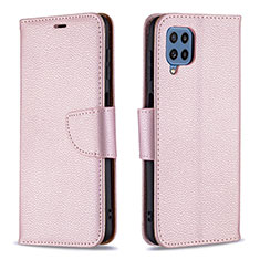 Funda de Cuero Cartera con Soporte Carcasa B06F para Samsung Galaxy M32 4G Oro Rosa