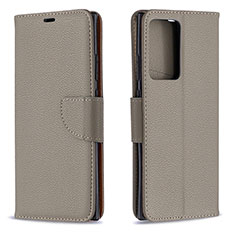 Funda de Cuero Cartera con Soporte Carcasa B06F para Samsung Galaxy Note 20 Ultra 5G Gris