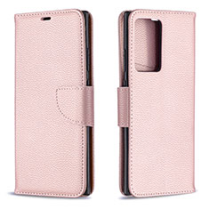 Funda de Cuero Cartera con Soporte Carcasa B06F para Samsung Galaxy Note 20 Ultra 5G Oro Rosa