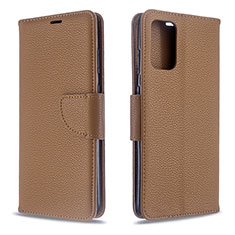 Funda de Cuero Cartera con Soporte Carcasa B06F para Samsung Galaxy S20 5G Marron