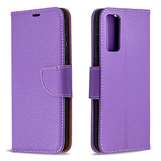 Funda de Cuero Cartera con Soporte Carcasa B06F para Samsung Galaxy S20 FE 4G Morado