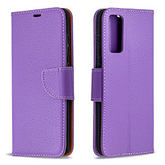 Funda de Cuero Cartera con Soporte Carcasa B06F para Samsung Galaxy S20 FE 5G Morado