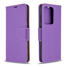 Funda de Cuero Cartera con Soporte Carcasa B06F para Samsung Galaxy S20 Plus 5G Morado