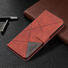 Funda de Cuero Cartera con Soporte Carcasa B06F para Samsung Galaxy S23 Ultra 5G Marron