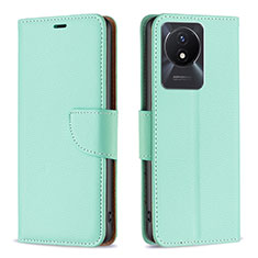 Funda de Cuero Cartera con Soporte Carcasa B06F para Vivo Y02t Verde