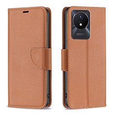 Funda de Cuero Cartera con Soporte Carcasa B06F para Vivo Y11 (2023) Marron