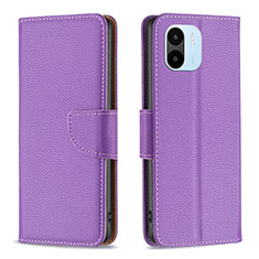 Funda de Cuero Cartera con Soporte Carcasa B06F para Xiaomi Poco C51 Morado