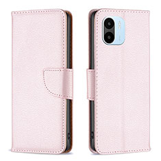 Funda de Cuero Cartera con Soporte Carcasa B06F para Xiaomi Poco C51 Oro Rosa