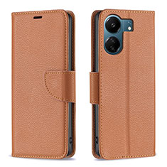 Funda de Cuero Cartera con Soporte Carcasa B06F para Xiaomi Poco C65 Marron