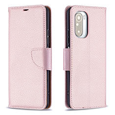 Funda de Cuero Cartera con Soporte Carcasa B06F para Xiaomi Poco F3 5G Oro Rosa