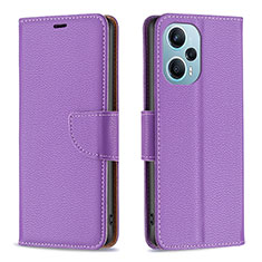 Funda de Cuero Cartera con Soporte Carcasa B06F para Xiaomi Poco F5 5G Morado