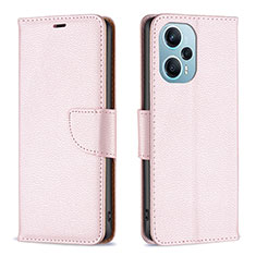 Funda de Cuero Cartera con Soporte Carcasa B06F para Xiaomi Poco F5 5G Oro Rosa