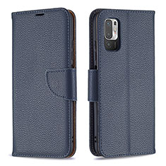 Funda de Cuero Cartera con Soporte Carcasa B06F para Xiaomi POCO M3 Pro 5G Azul