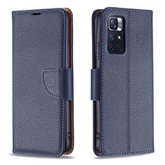 Funda de Cuero Cartera con Soporte Carcasa B06F para Xiaomi Poco M4 Pro 5G Azul