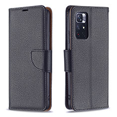 Funda de Cuero Cartera con Soporte Carcasa B06F para Xiaomi Poco M4 Pro 5G Negro