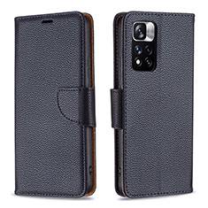 Funda de Cuero Cartera con Soporte Carcasa B06F para Xiaomi Poco X4 NFC Negro