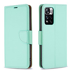 Funda de Cuero Cartera con Soporte Carcasa B06F para Xiaomi Poco X4 NFC Verde