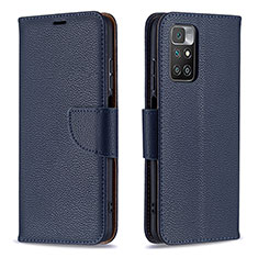 Funda de Cuero Cartera con Soporte Carcasa B06F para Xiaomi Redmi 10 (2022) Azul