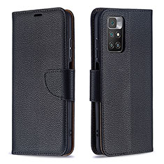 Funda de Cuero Cartera con Soporte Carcasa B06F para Xiaomi Redmi 10 (2022) Negro