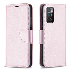 Funda de Cuero Cartera con Soporte Carcasa B06F para Xiaomi Redmi 10 (2022) Oro Rosa