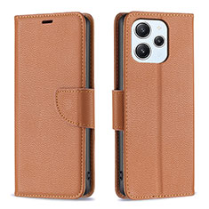 Funda de Cuero Cartera con Soporte Carcasa B06F para Xiaomi Redmi 12 4G Marron