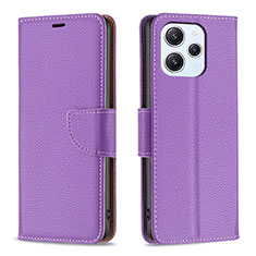 Funda de Cuero Cartera con Soporte Carcasa B06F para Xiaomi Redmi 12 4G Morado