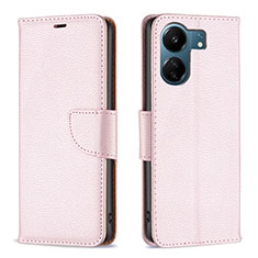 Funda de Cuero Cartera con Soporte Carcasa B06F para Xiaomi Redmi 13C Oro Rosa