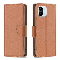 Funda de Cuero Cartera con Soporte Carcasa B06F para Xiaomi Redmi A1 Marron