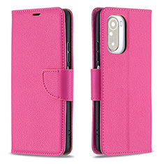 Funda de Cuero Cartera con Soporte Carcasa B06F para Xiaomi Redmi K40 5G Rosa Roja