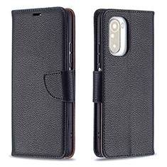 Funda de Cuero Cartera con Soporte Carcasa B06F para Xiaomi Redmi K40 Pro 5G Negro