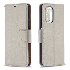 Funda de Cuero Cartera con Soporte Carcasa B06F para Xiaomi Redmi K40 Pro+ Plus 5G Gris