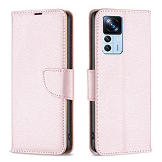 Funda de Cuero Cartera con Soporte Carcasa B06F para Xiaomi Redmi K50 Ultra 5G Oro Rosa