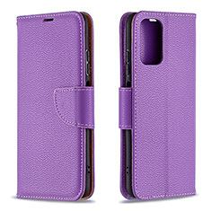 Funda de Cuero Cartera con Soporte Carcasa B06F para Xiaomi Redmi Note 10 4G Morado