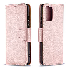 Funda de Cuero Cartera con Soporte Carcasa B06F para Xiaomi Redmi Note 10 4G Oro Rosa