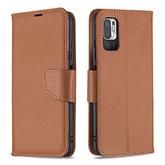 Funda de Cuero Cartera con Soporte Carcasa B06F para Xiaomi Redmi Note 10 5G Marron