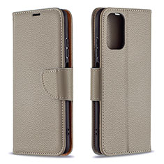 Funda de Cuero Cartera con Soporte Carcasa B06F para Xiaomi Redmi Note 10S 4G Gris