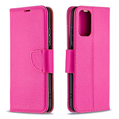 Funda de Cuero Cartera con Soporte Carcasa B06F para Xiaomi Redmi Note 10S 4G Rosa Roja