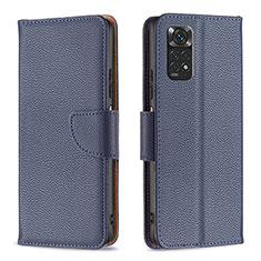 Funda de Cuero Cartera con Soporte Carcasa B06F para Xiaomi Redmi Note 11 4G (2022) Azul