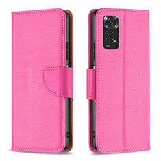 Funda de Cuero Cartera con Soporte Carcasa B06F para Xiaomi Redmi Note 11 4G (2022) Rosa Roja