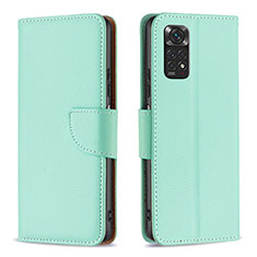 Funda de Cuero Cartera con Soporte Carcasa B06F para Xiaomi Redmi Note 11 4G (2022) Verde