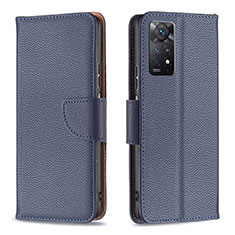 Funda de Cuero Cartera con Soporte Carcasa B06F para Xiaomi Redmi Note 11 Pro 4G Azul