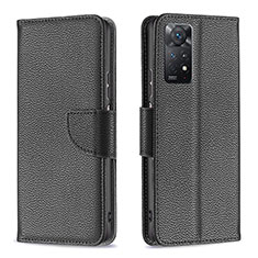 Funda de Cuero Cartera con Soporte Carcasa B06F para Xiaomi Redmi Note 11 Pro 4G Negro