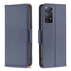 Funda de Cuero Cartera con Soporte Carcasa B06F para Xiaomi Redmi Note 11 Pro 5G Azul