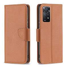 Funda de Cuero Cartera con Soporte Carcasa B06F para Xiaomi Redmi Note 11 Pro 5G Marron