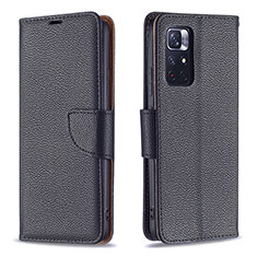 Funda de Cuero Cartera con Soporte Carcasa B06F para Xiaomi Redmi Note 11S 5G Negro