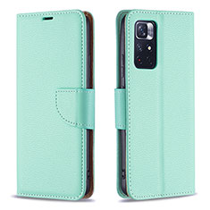 Funda de Cuero Cartera con Soporte Carcasa B06F para Xiaomi Redmi Note 11S 5G Verde