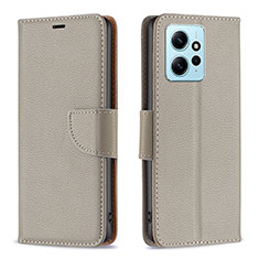 Funda de Cuero Cartera con Soporte Carcasa B06F para Xiaomi Redmi Note 12 4G Gris