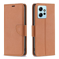 Funda de Cuero Cartera con Soporte Carcasa B06F para Xiaomi Redmi Note 12 4G Marron